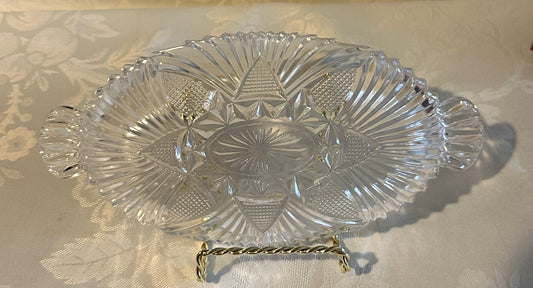 Vintage Hazel Atlas Glass Line 573 Clear Fan & Triangle Pattern Pressed Glass